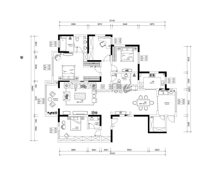 白桦林团圆,欧式风格,二楼户型图